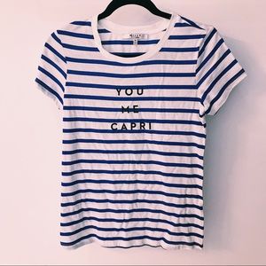 MILLY FOR DESIGN NATION BLUE/WHITE STRIPED TSHIRT